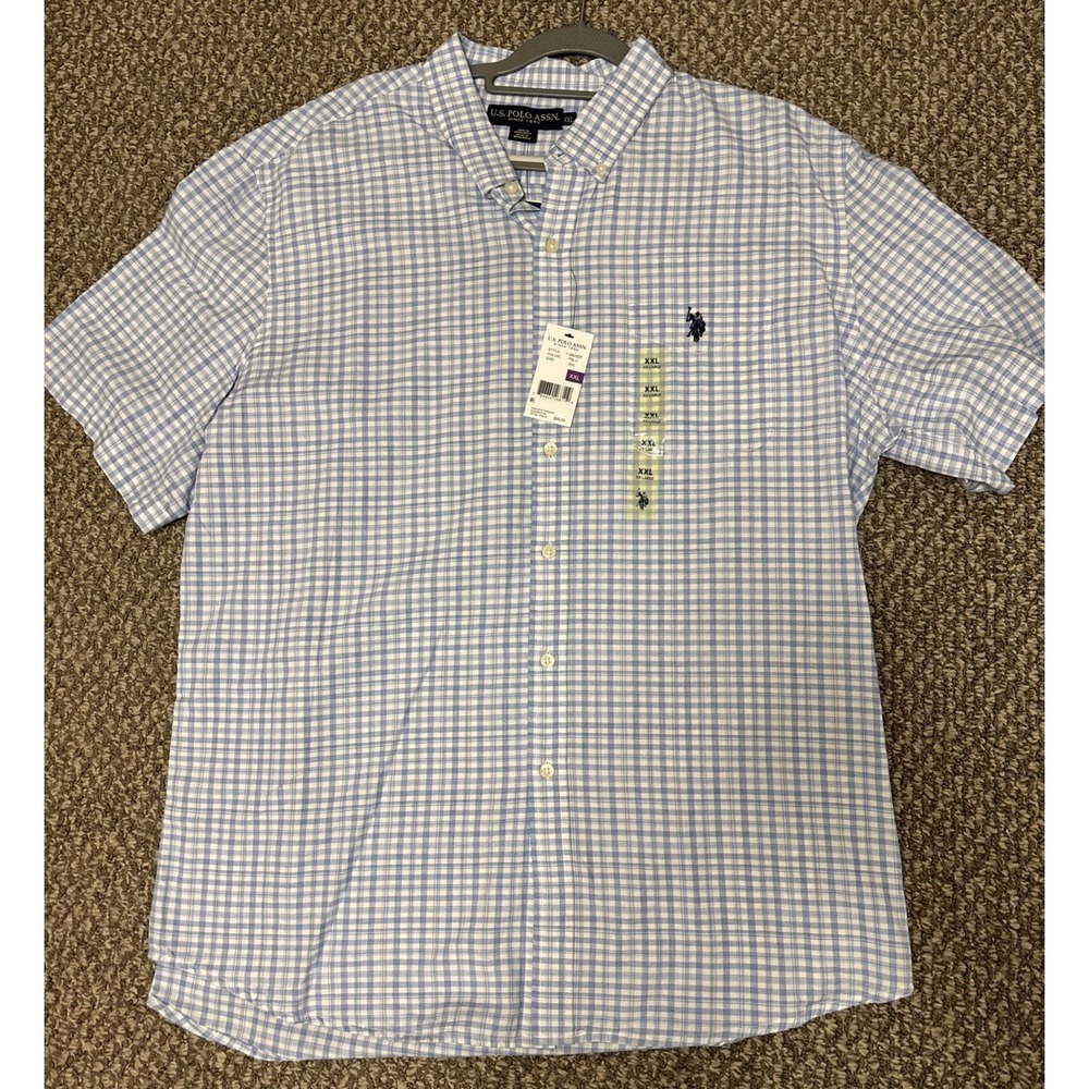 Polo Ralph Lauren Shirt Mens XXL Blue Plaid short Sleeve NWT